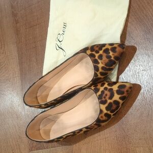 JCrew Collection Calf Hair Leopard Flats